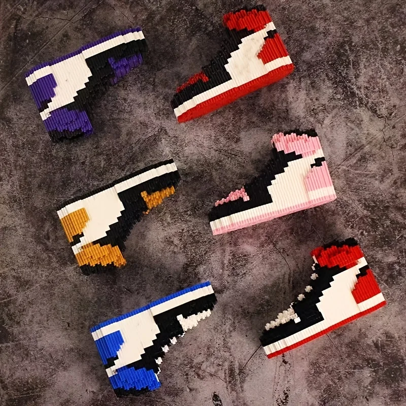 Science Olympiad - Mini-Basketball-Schuhe Baustein-Sneaker-Modell Ziegelsteine Spielzeug DIY Montage-Puzzle