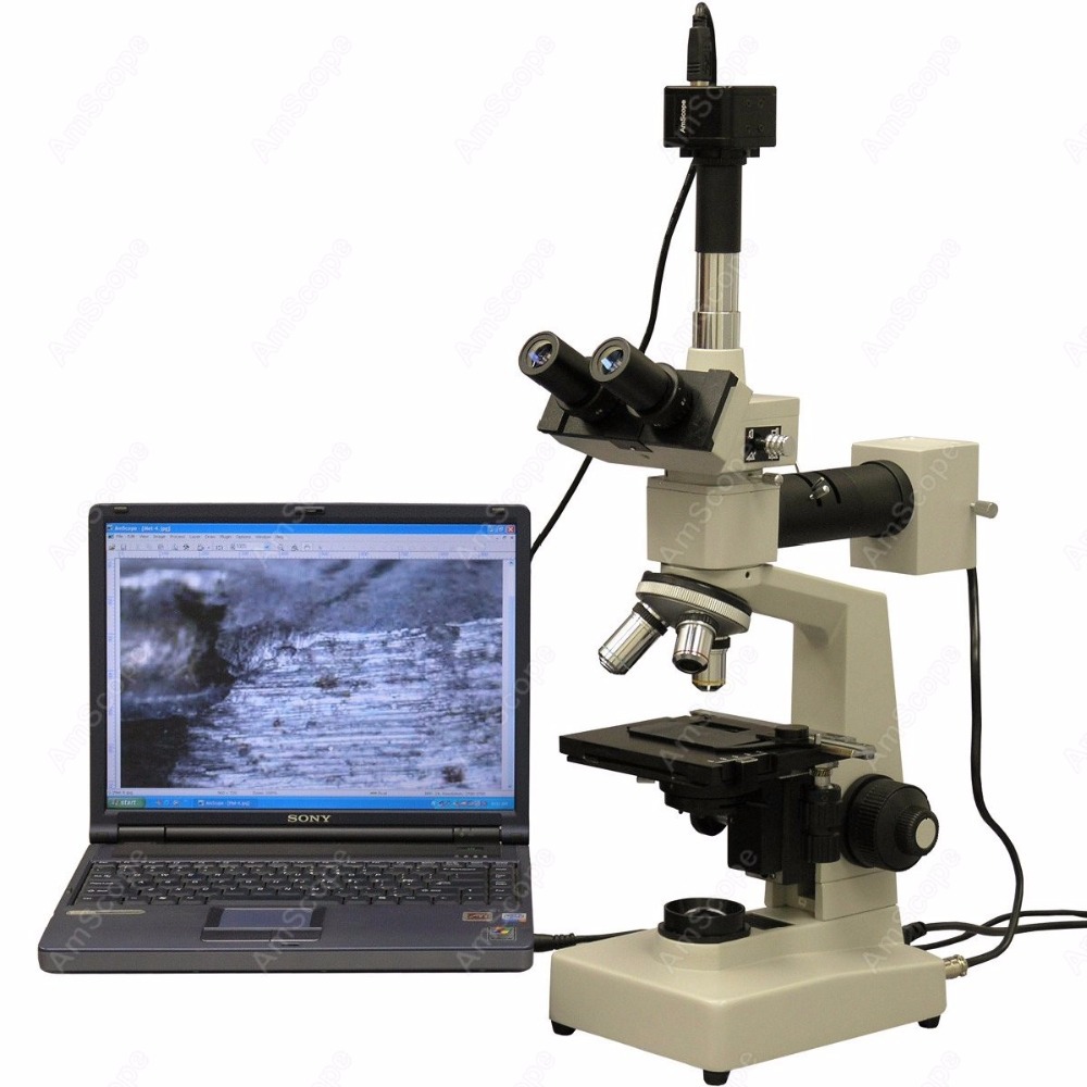 Microscope Compound 40X - AmScope Metallurgisches Trinokular-Kompoundmikroskop 40X-1600X mit 9MP