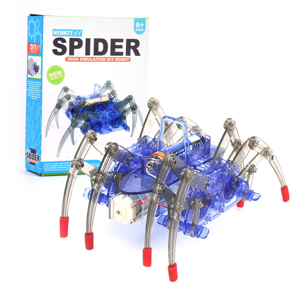 Science Robot - Elektrischer bionischer Spinnenroboter-Bausatz, zweimodiges mechanisches Gehmodell,