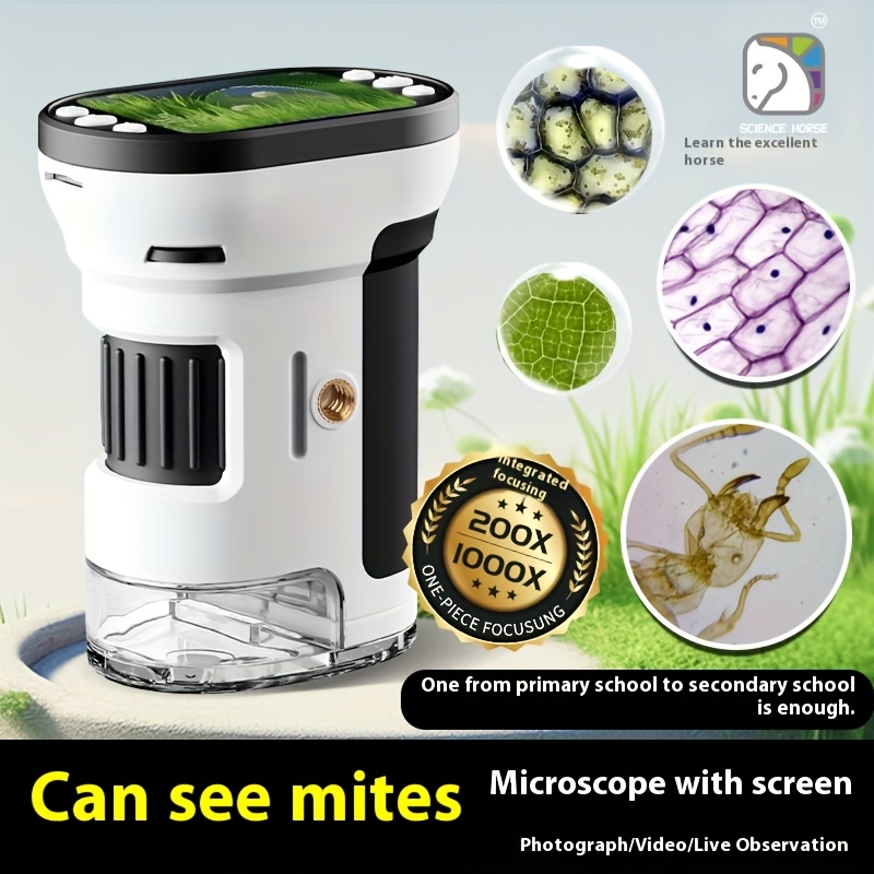 Science Max - Kinder-Mikroskop-Set 1000x Vergrößerung 200 Megapixel mit