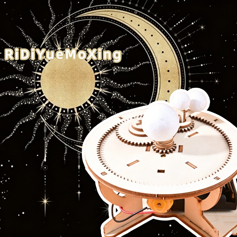 Science Hobby Kit - Lustiges STEAM DIY Wissenschafts-Set Hölzernes Sonnensystem-Mechanik-Modell