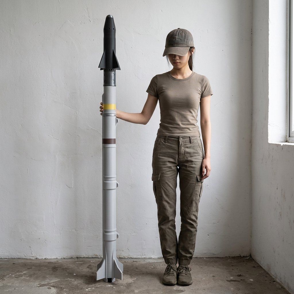Science Exhibition Models - 3D-Gedrucktes Großformatiges USAF AIM-9X Sidewinder Raketenmodell