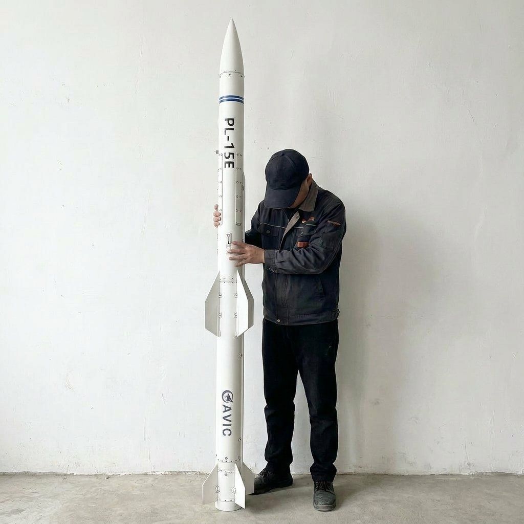 Science Exhibition Models - 3D-Gedrucktes Chinesisches PL-15E Luft-zu-Luft-Raketen-Modell, Zerlegbares Militärisches